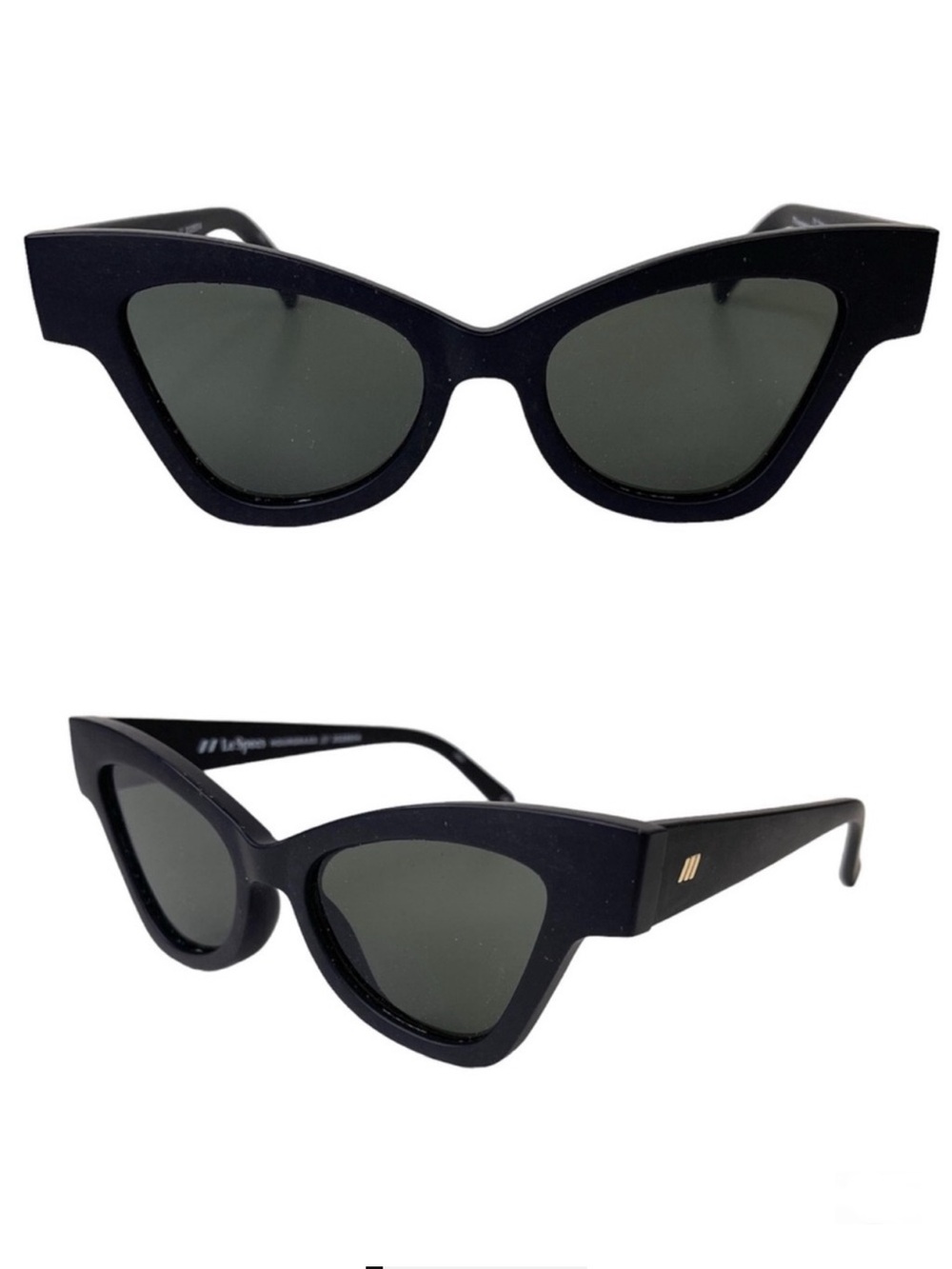 LE SPECS Hourgrass NEW Black Matte Sunglasses Cat Eye NEW